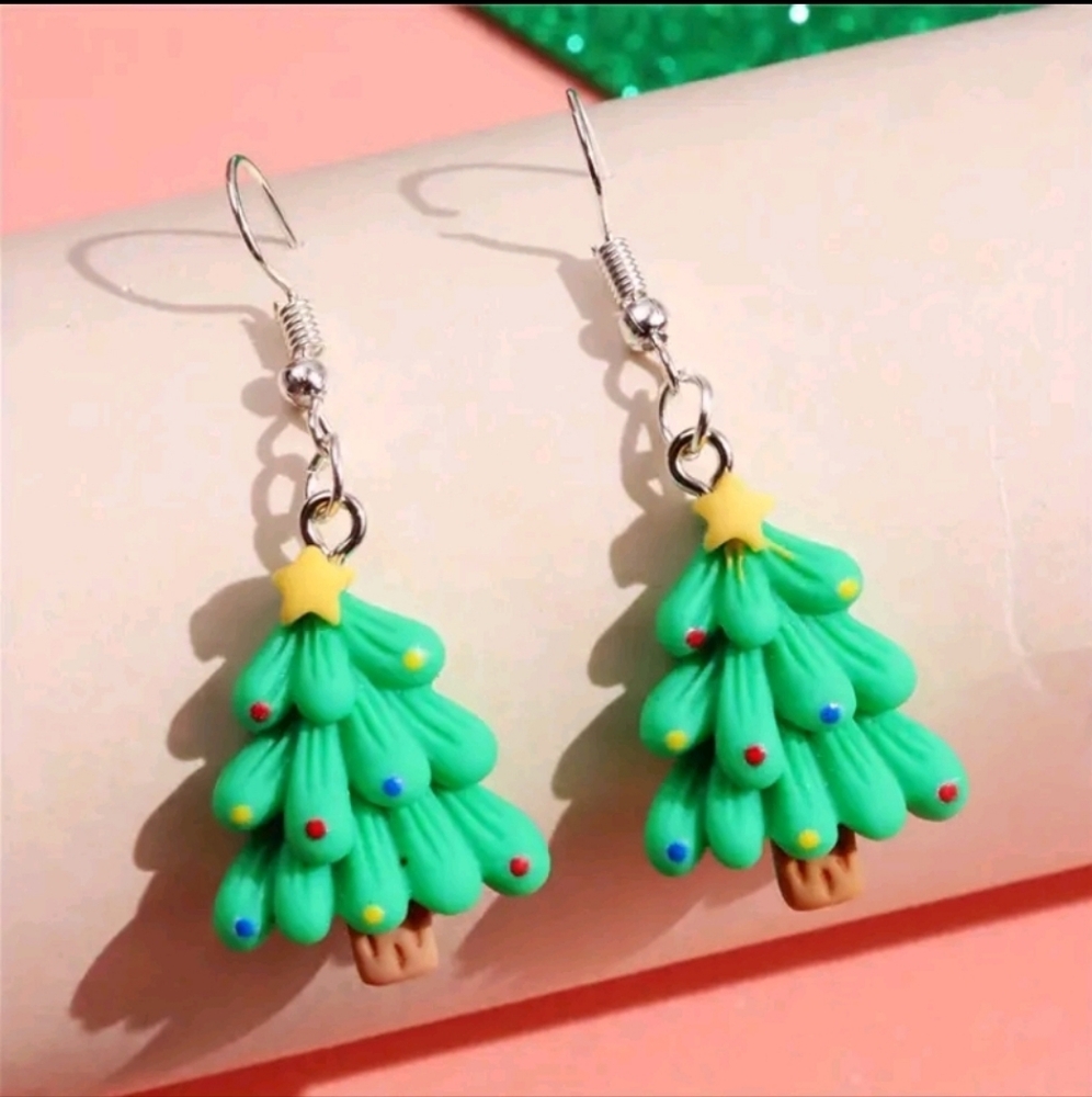 Festive Christmas Tree Earrings